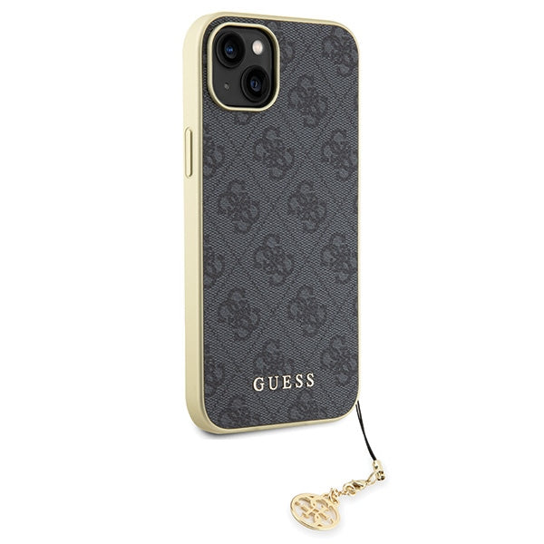 Guess 4G Charms Collection case for iPhone 15 Plus - gray