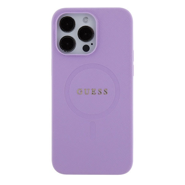 Guess Saffiano MagSafe case for iPhone 15 Pro - purple