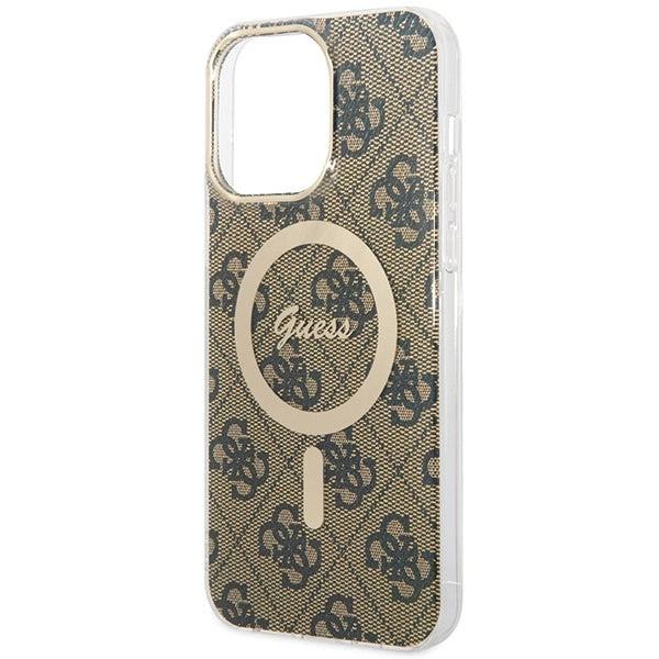 Guess IML 4G MagSafe Case for iPhone 15 Pro Max - Brown