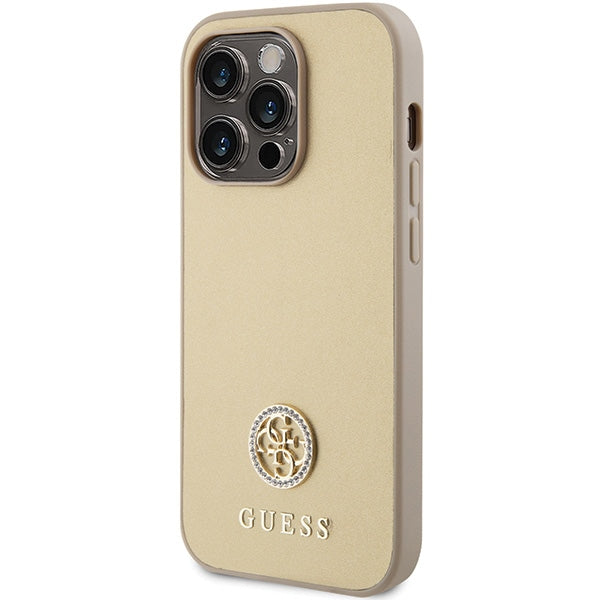 Guess GUHCP15XPS4DGPD iPhone 15 Pro Max 6.7" gold/gold hardcase Strass Metal Logo