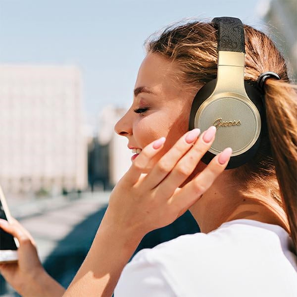Guess Bluetooth on-ear headphones GUBH604GEMK black/black 4G Script
