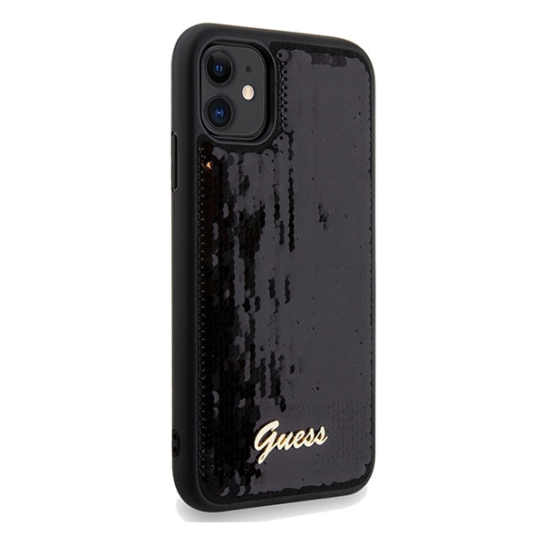 Guess Sequin Script Metal case for iPhone 11 / Xr - black