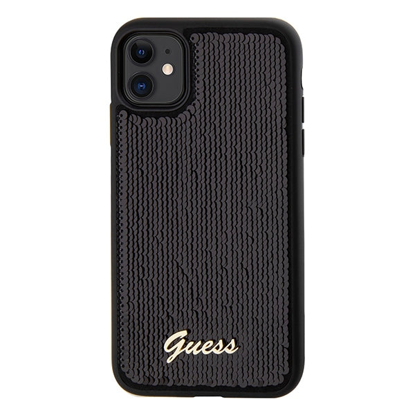 Guess Sequin Script Metal case for iPhone 11 / Xr - black