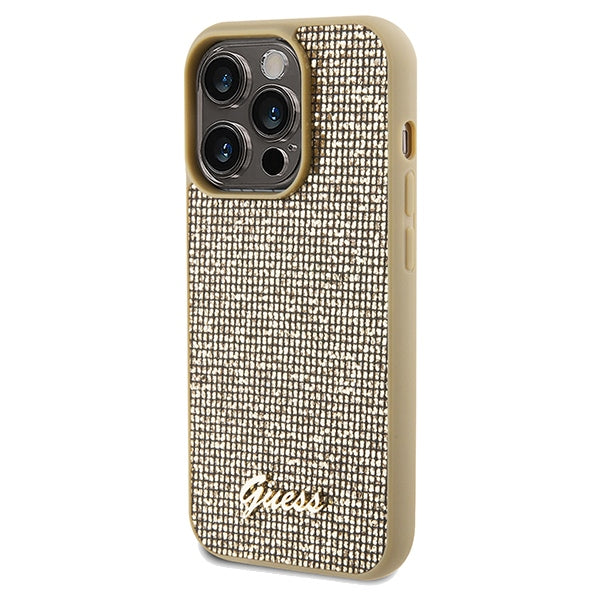 Guess Disco Metal Script case for iPhone 14 Pro - gold