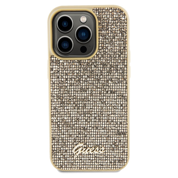 Guess Disco Metal Script case for iPhone 14 Pro Max - gold