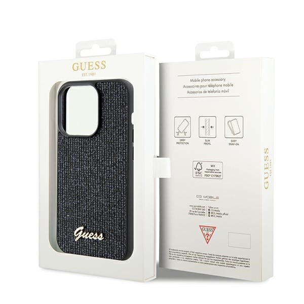 Guess Disco Metal Script case for iPhone 14 Pro Max - black