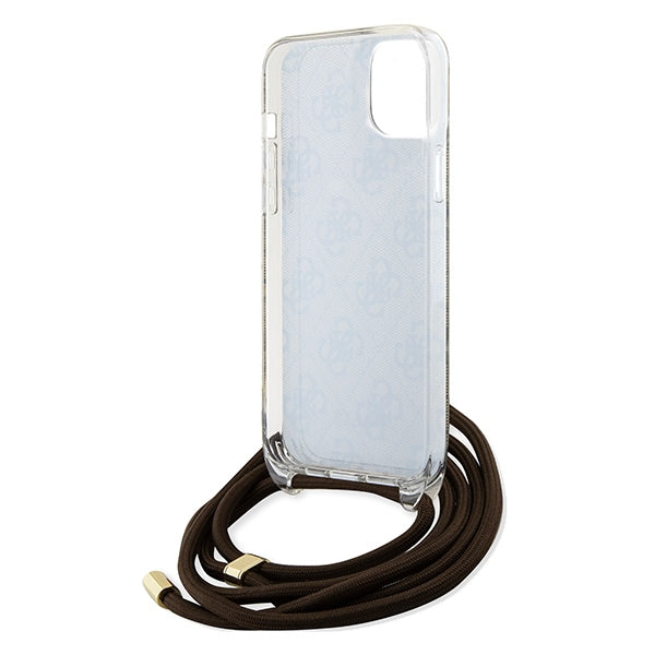 Guess Crossbody Cord 4G Print case for iPhone 15 / 14 / 13 - brown