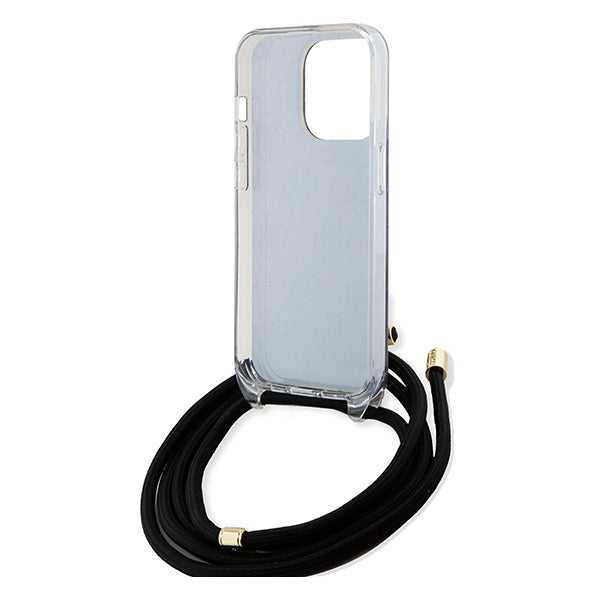 Guess Crossbody Cord 4G Print case for iPhone 15 Pro Max - black
