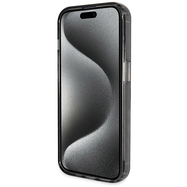 Guess Ring Stand Script Glitter MagSafe case for iPhone 14 Pro - black