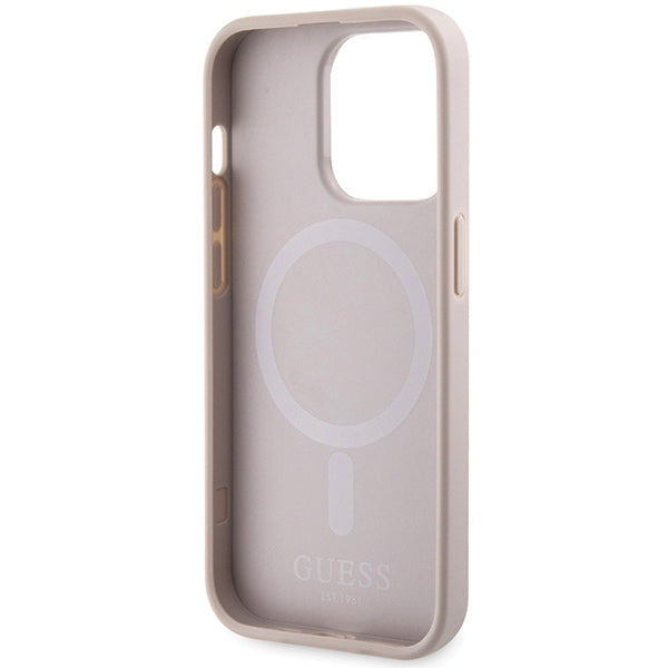 Guess 4G Printed Stripes MagSafe case for iPhone 15 Pro - pink