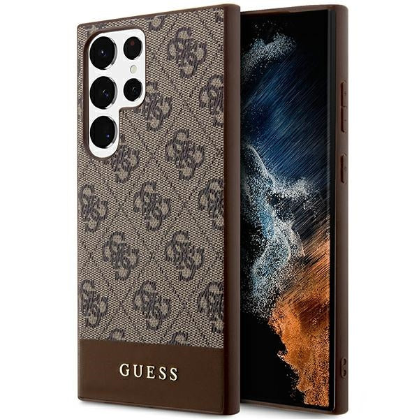 Guess 4G Stripe Collection case for Samsung Galaxy S24 Ultra - brown