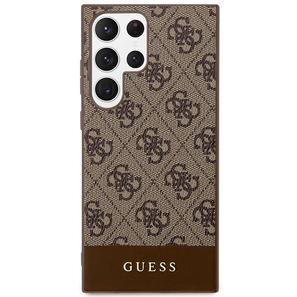 Guess 4G Stripe Collection case for Samsung Galaxy S24 Ultra - brown