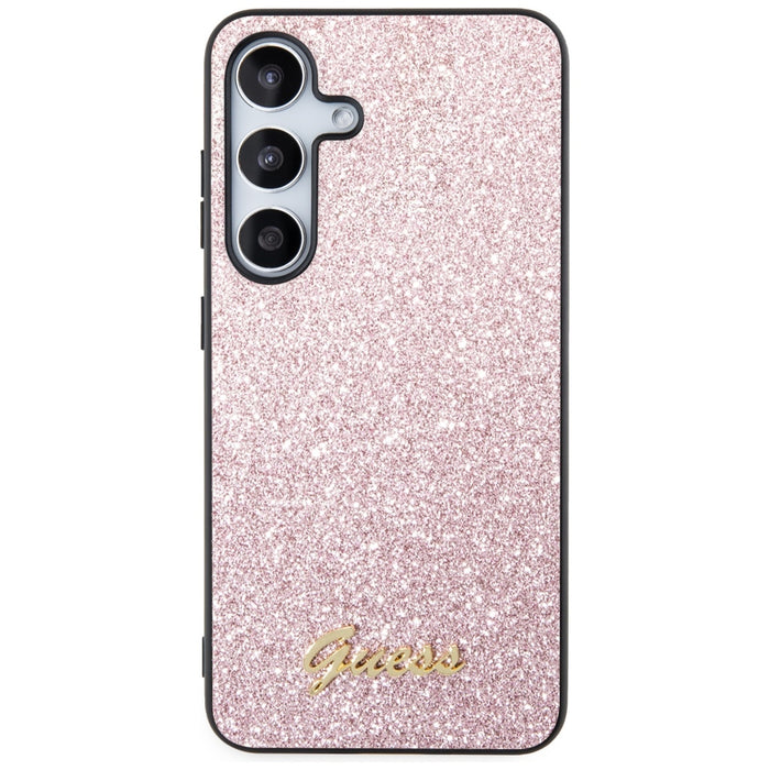 Guess Glitter Script case for Samsung Galaxy S24 - pink