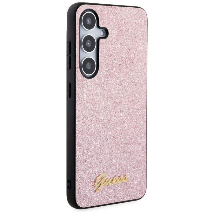 Guess Glitter Script case for Samsung Galaxy S24 - pink
