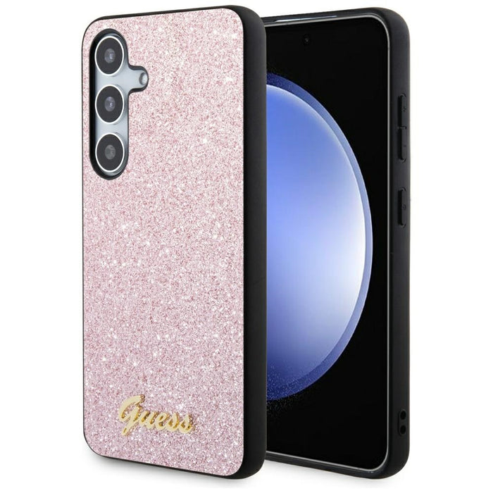 Guess Glitter Script case for Samsung Galaxy S24 - pink