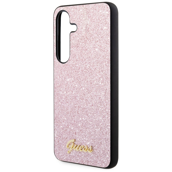 Guess Glitter Script case for Samsung Galaxy S24 - pink