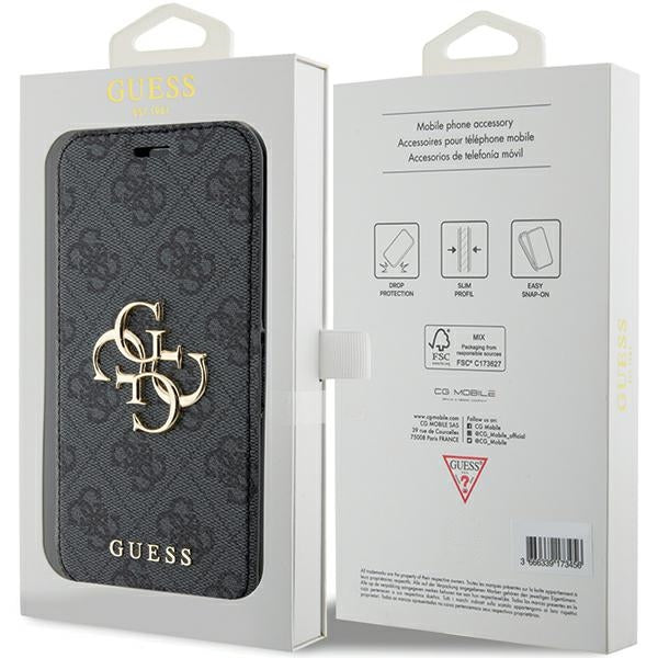 Guess 4G Metal Logo case for iPhone 15 Pro - gray