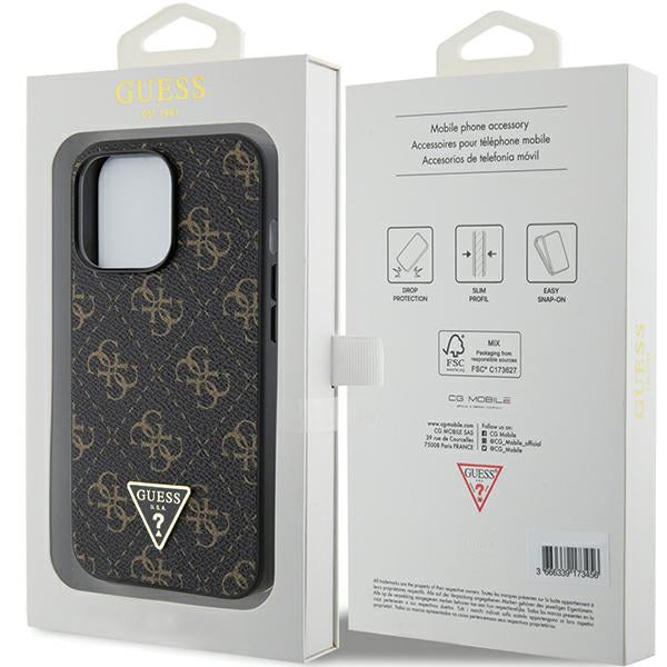 Guess 4G Triangle Metal Logo case for iPhone 14 Pro - black