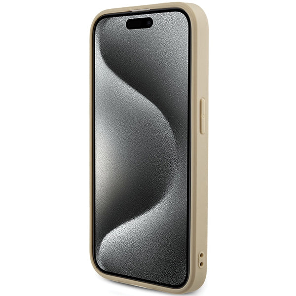 Guess Saffiano Iridescent Script case for iPhone 14 Pro - gold