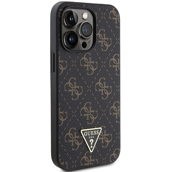Guess 4G Triangle Metal Logo case for iPhone 14 Pro Max - black