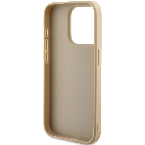 Guess Saffiano Iridescent Script case for iPhone 14 Pro Max - gold