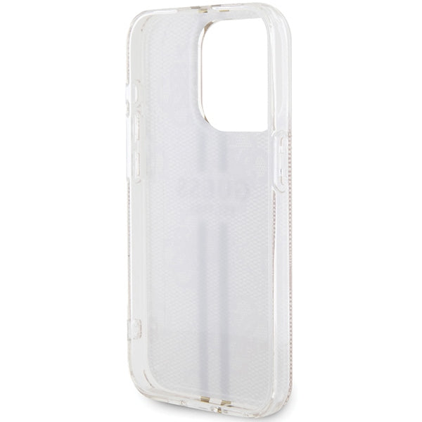 Guess IML 4G Gold Stripe case for iPhone 15 Pro - pink