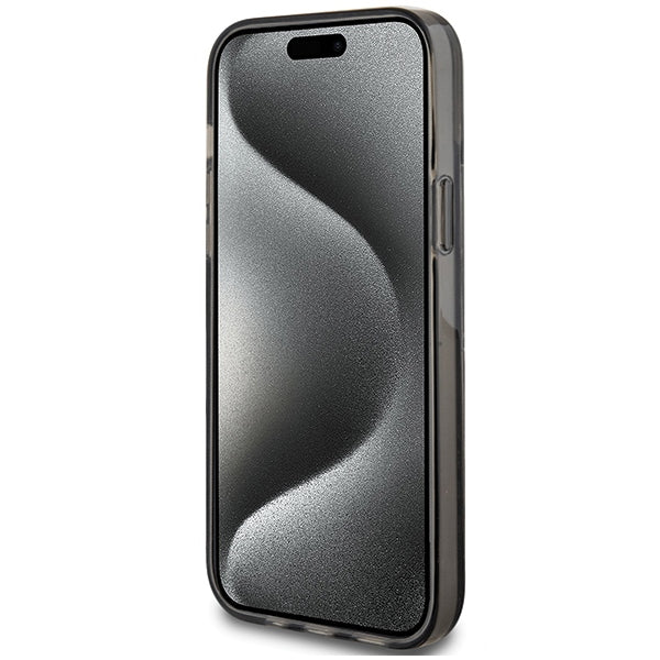Guess Liquid Glitter Gold Stripes case for iPhone 15 Plus / 14 Plus - black