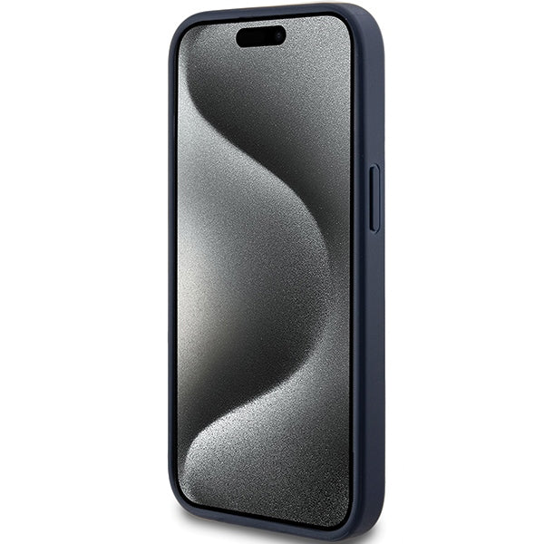 Guess 4G Triangle Metal Logo case for iPhone 15 Plus / 14 Plus - blue