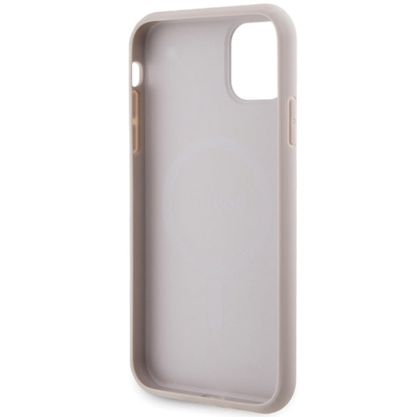 Guess GUHMN61G4GFRP iPhone 11 6.1" / Xr pink/pink hardcase 4G Collection Leather Metal Logo MagSafe