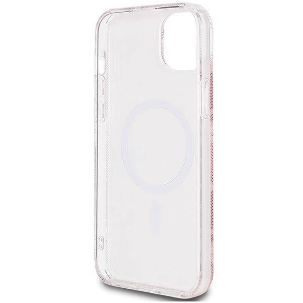 Guess IML GCube MagSafe case for iPhone 15 Plus / 14 Plus - pink