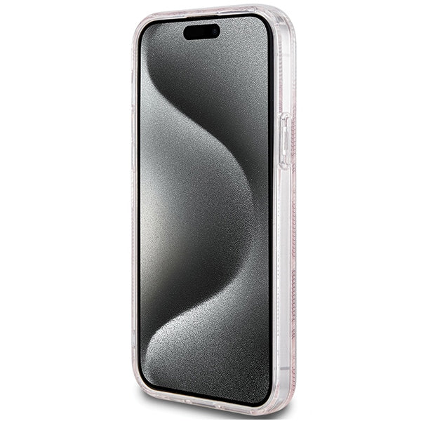 Guess IML GCube MagSafe case for iPhone 15 Plus / 14 Plus - pink