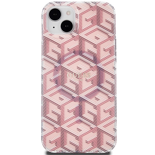 Guess IML GCube MagSafe case for iPhone 15 Plus / 14 Plus - pink