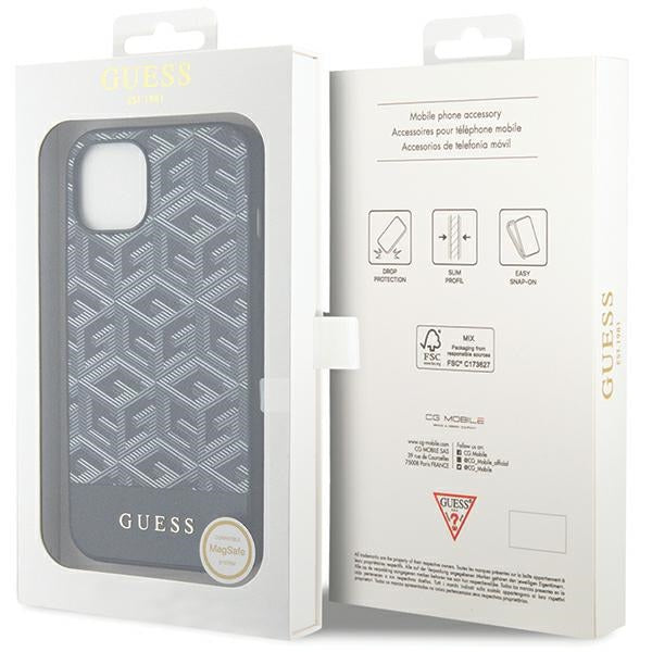 Guess GCube Stripes MagSafe case for iPhone 15 / 14 / 13 - black
