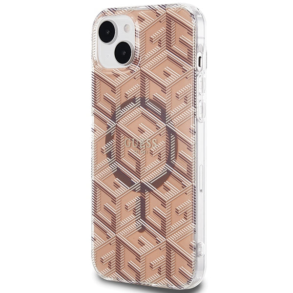 Guess IML GCube MagSafe case for iPhone 15 / 14 / 13 - brown