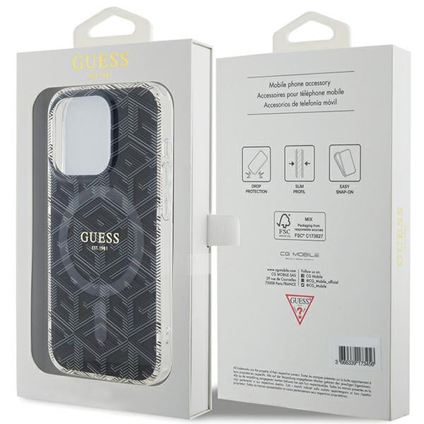 Guess IML GCube MagSafe case for iPhone 15 Pro Max - black