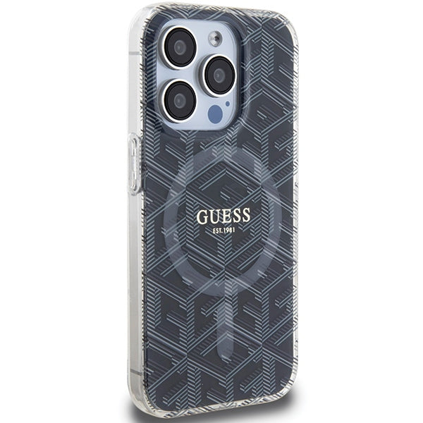 Guess IML GCube MagSafe case for iPhone 15 Pro Max - black