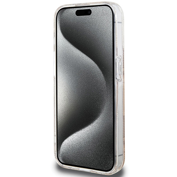 Guess IML GCube MagSafe case for iPhone 15 Pro Max - brown