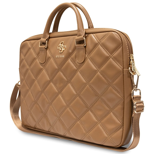 Guess Quilted 4G bag for a 16" laptop - brown