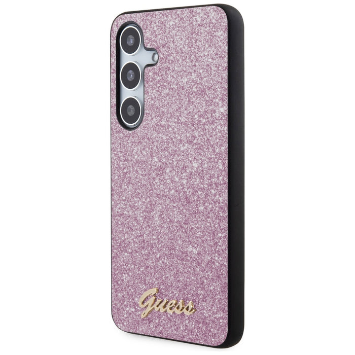 Guess Glitter Script case for Samsung Galaxy S24+ - purple