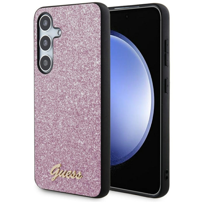 Guess Glitter Script case for Samsung Galaxy S24+ - purple