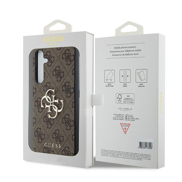 Guess 4G Big Metal Logo case for Samsung Galaxy A35 - brown