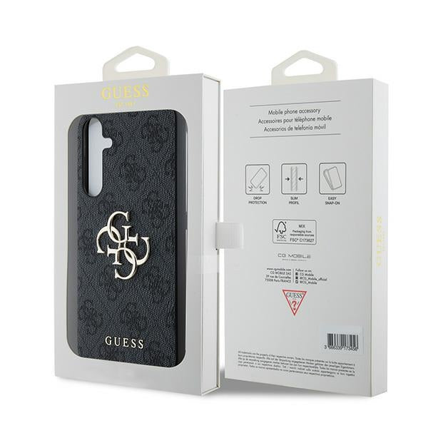 Guess 4G Big Metal Logo case for Samsung Galaxy A35 - black