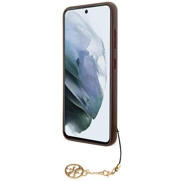 Guess 4G Charms Collection case for Samsung Galaxy A35 - brown
