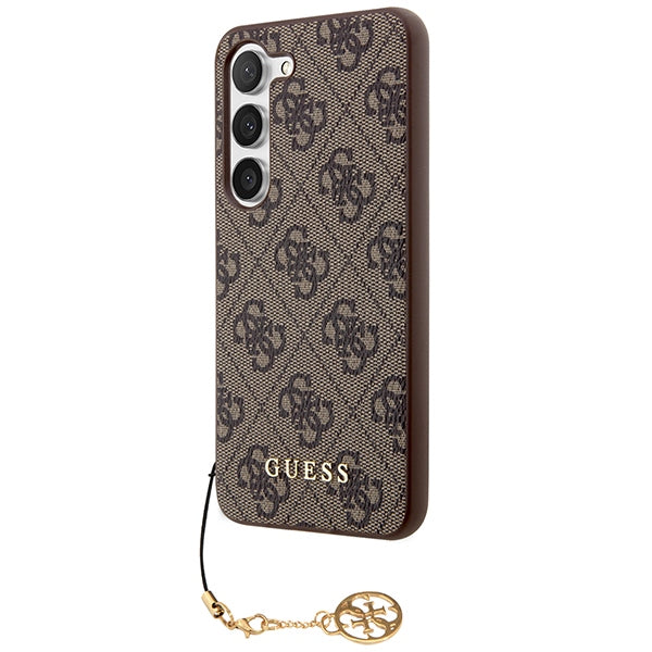 Guess 4G Charms Collection case for Samsung Galaxy A35 - brown