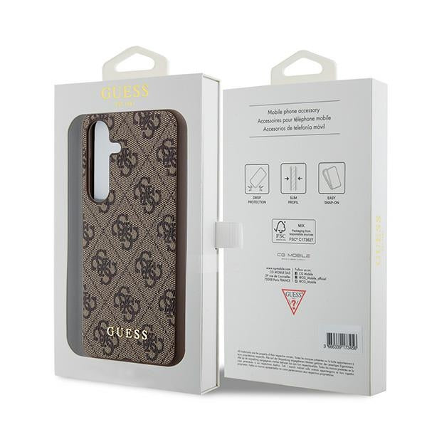 Guess 4G Metal Gold Logo case for Samsung Galaxy A35 - brown