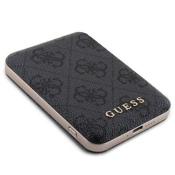 Guess 4G Metal Logo case set for iPhone 11 + 5000mAh MagSafe power bank - black