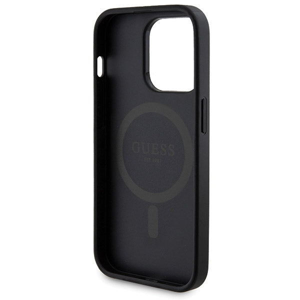 Guess 4G Metal Logo Case Set for iPhone 14 Pro Max + 5000mAh MagSafe Powerbank - Black