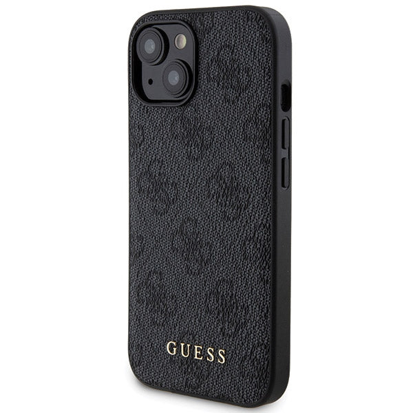 Guess 4G Metal Logo case set for iPhone 15 + 5000mAh MagSafe power bank - black