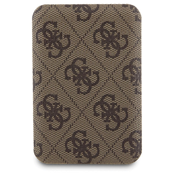 Guess 4G Metal Logo case set for iPhone 15 Pro Max + 5000mAh MagSafe power bank - brown