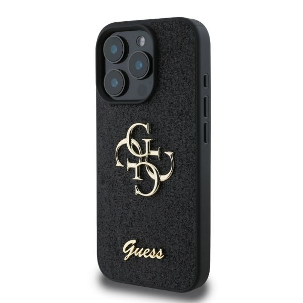 Guess Fixed Glitter Big 4G case for iPhone 16 Pro - black